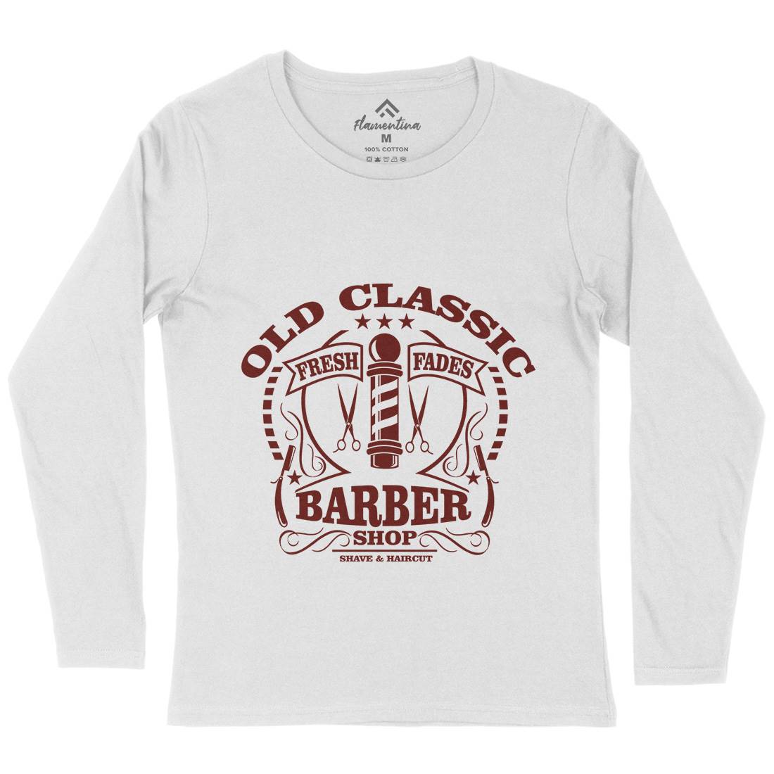 Old Classic Womens Long Sleeve T-Shirt Barber A099