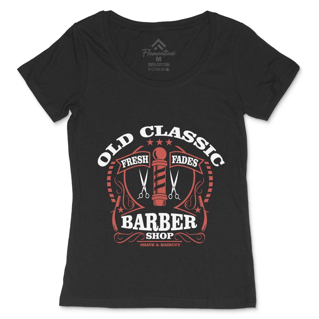 Old Classic Womens Scoop Neck T-Shirt Barber A099