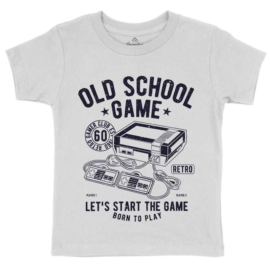 Old School Game Kids Organic Crew Neck T-Shirt Geek A100