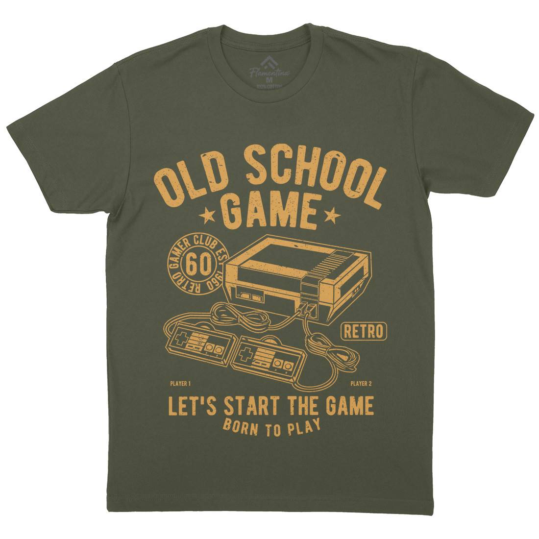 Old School Game Mens Organic Crew Neck T-Shirt Geek A100