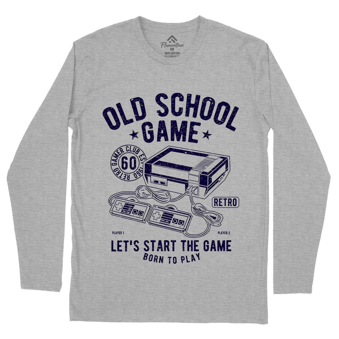 Old School Game Mens Long Sleeve T-Shirt Geek A100
