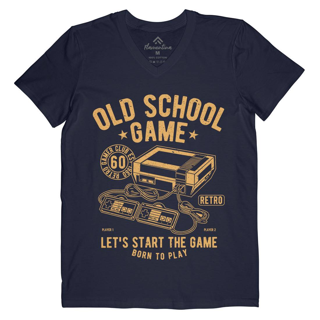 Old School Game Mens V-Neck T-Shirt Geek A100