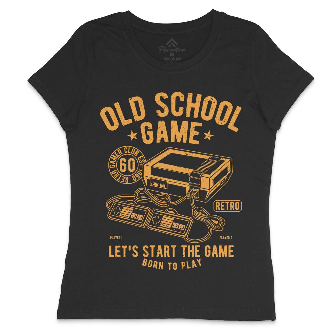Old School Game Womens Crew Neck T-Shirt Geek A100