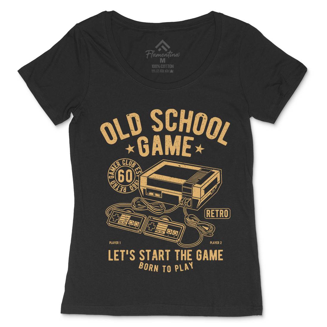 Old School Game Womens Scoop Neck T-Shirt Geek A100