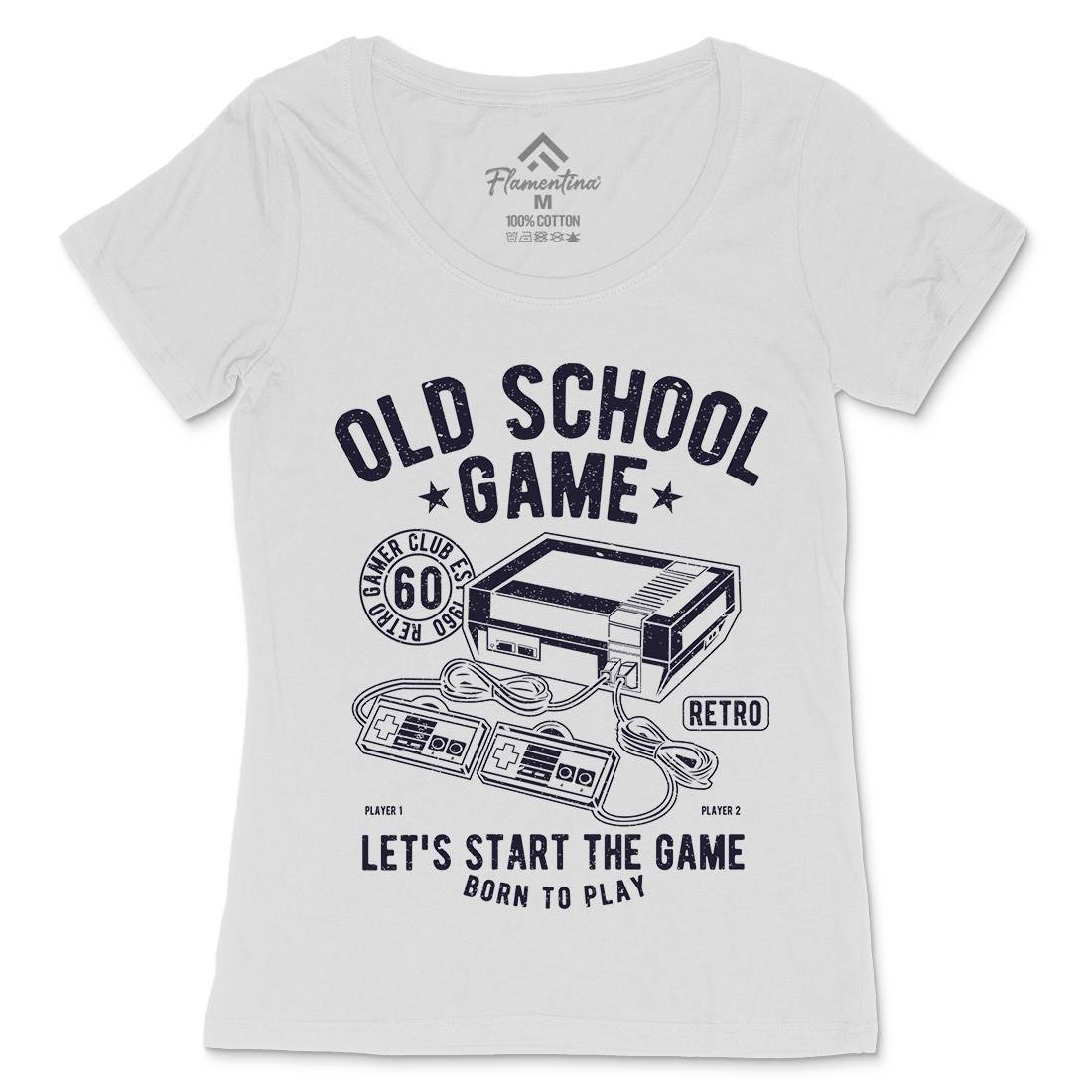 Old School Game Womens Scoop Neck T-Shirt Geek A100