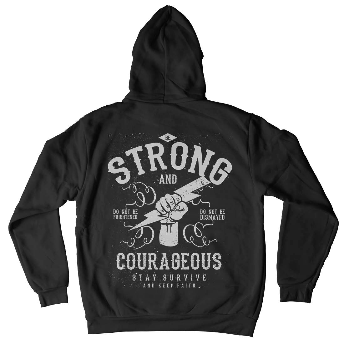 Be Strong And Courageous Kids Crew Neck Hoodie Quotes A101