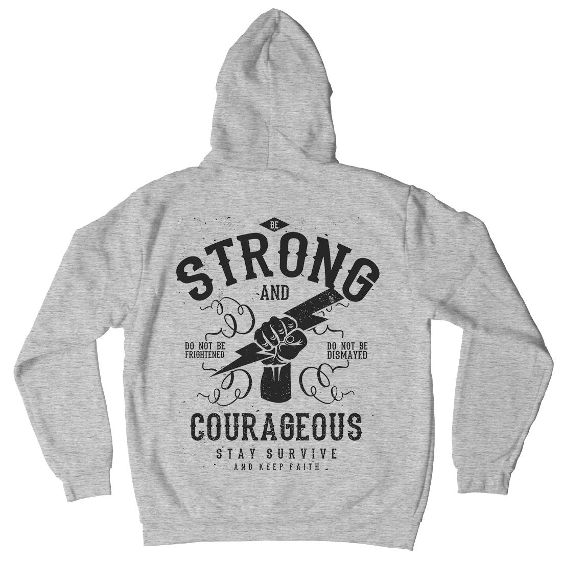 Be Strong And Courageous Kids Crew Neck Hoodie Quotes A101