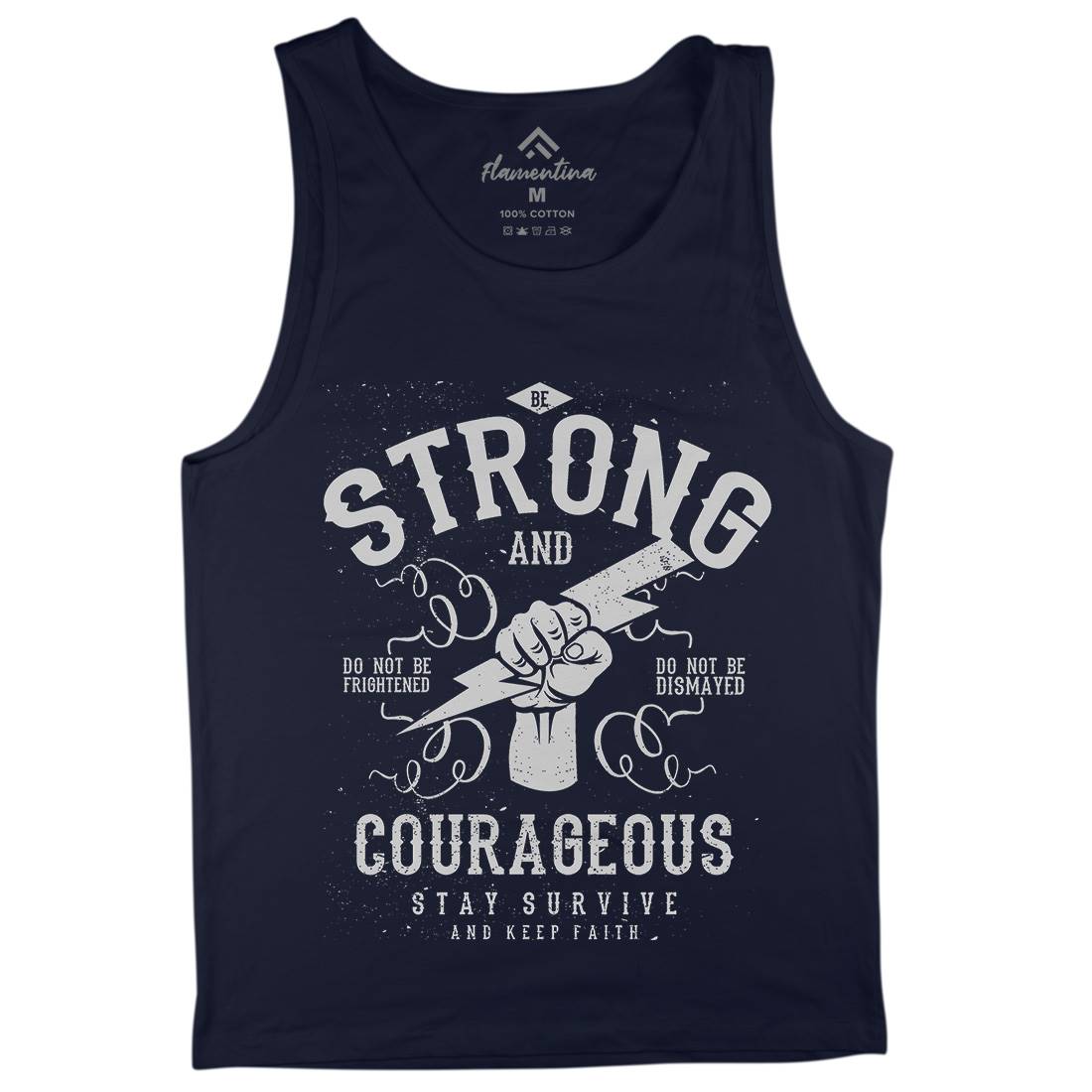 Be Strong And Courageous Mens Tank Top Vest Quotes A101
