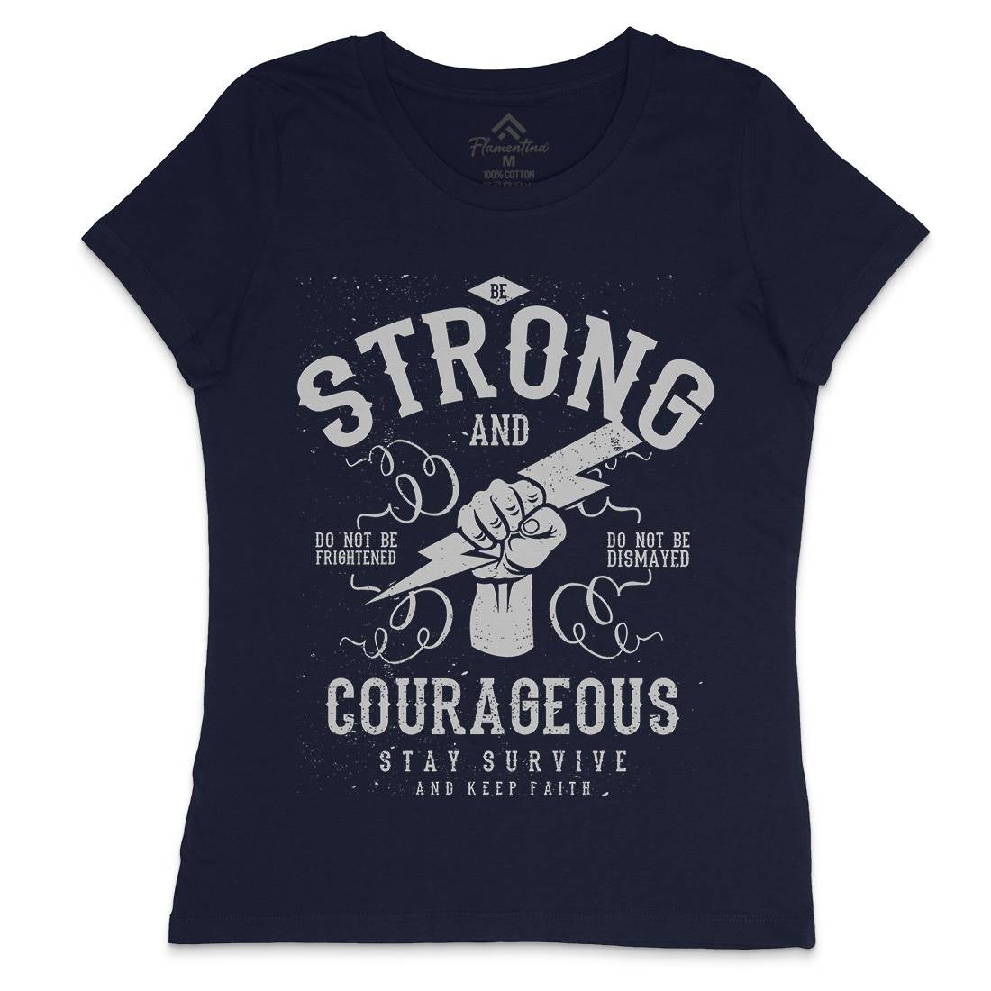 Be Strong And Courageous Womens Crew Neck T-Shirt Quotes A101