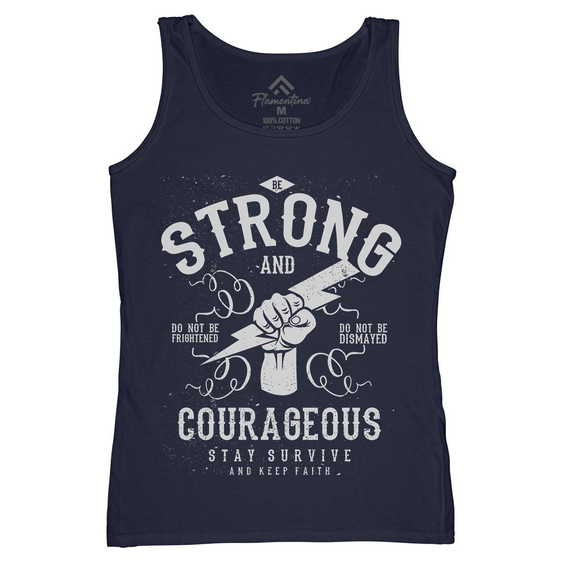 Be Strong And Courageous Womens Organic Tank Top Vest Quotes A101