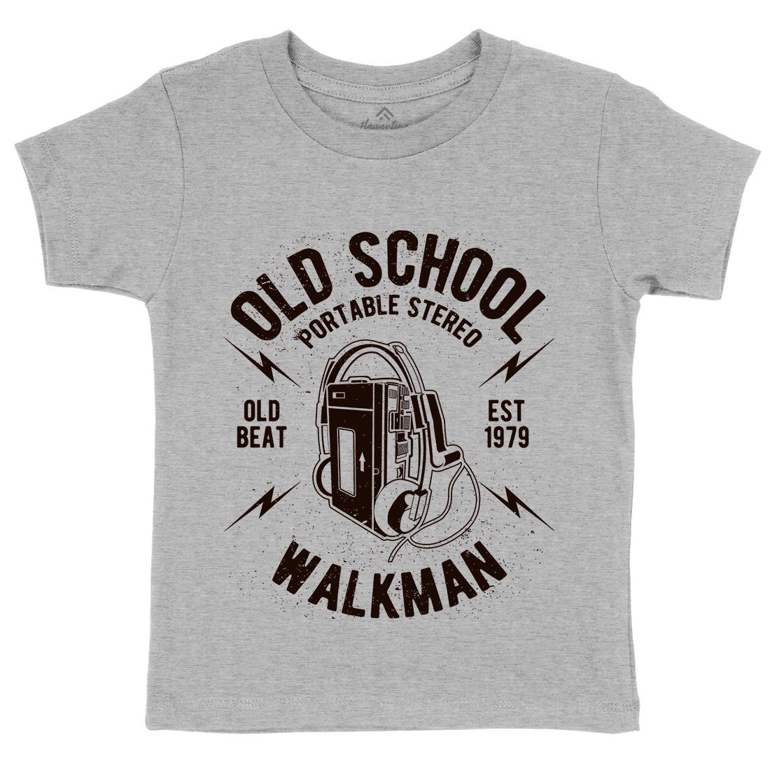Old School Player Kids Organic Crew Neck T-Shirt Music A102