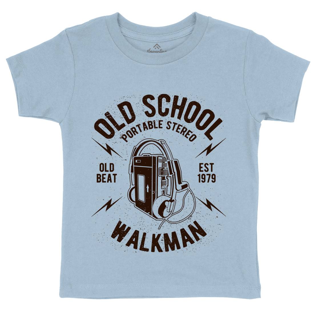 Old School Player Kids Crew Neck T-Shirt Music A102
