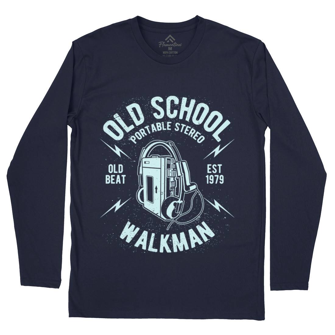 Old School Player Mens Long Sleeve T-Shirt Music A102