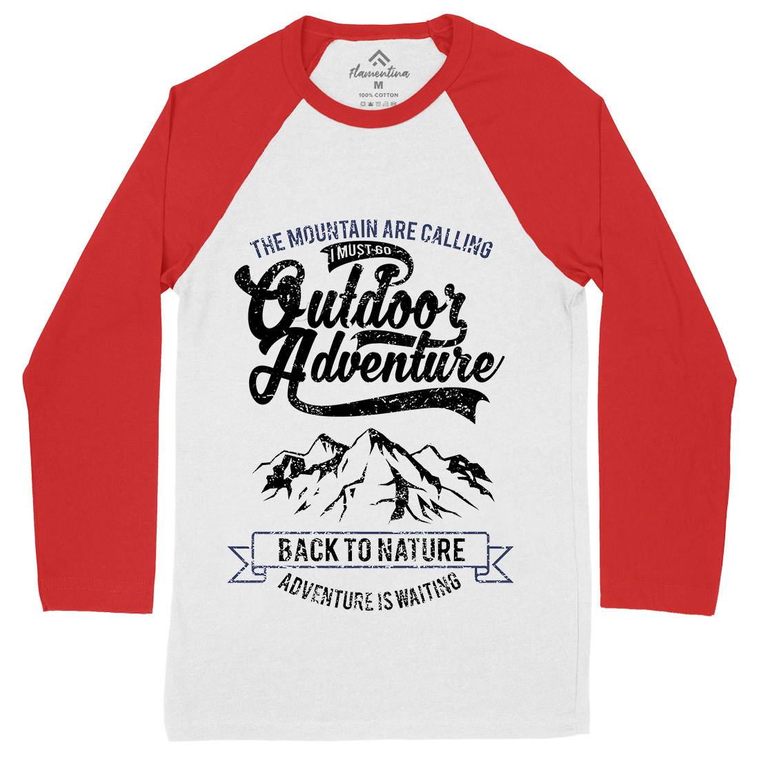 Outdoor Adventure Mens Long Sleeve Baseball T-Shirt Nature A104