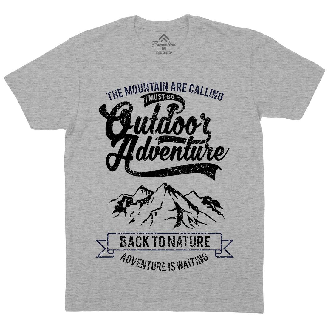 Outdoor Adventure Mens Organic Crew Neck T-Shirt Nature A104