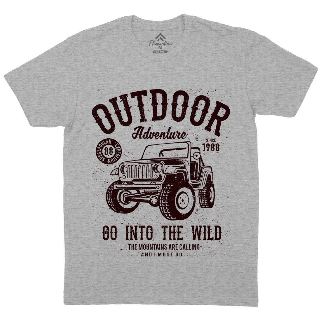 Outdoor Adventure Mens Organic Crew Neck T-Shirt Nature A105