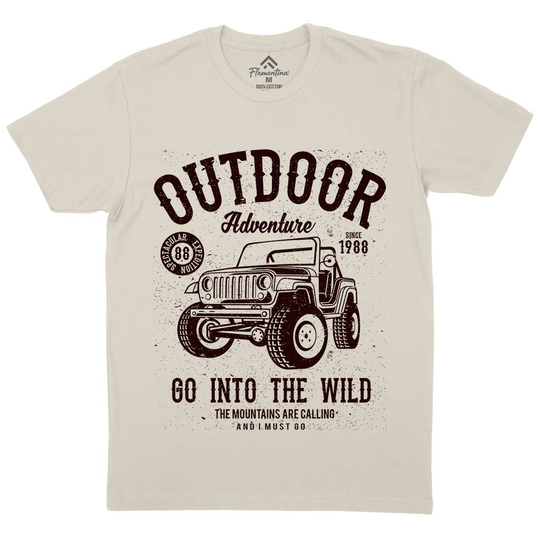 Outdoor Adventure Mens Organic Crew Neck T-Shirt Nature A105