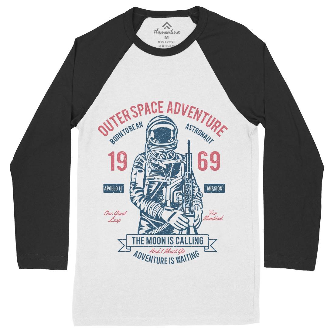 Outer Adventure 69 Mens Long Sleeve Baseball T-Shirt Space A106