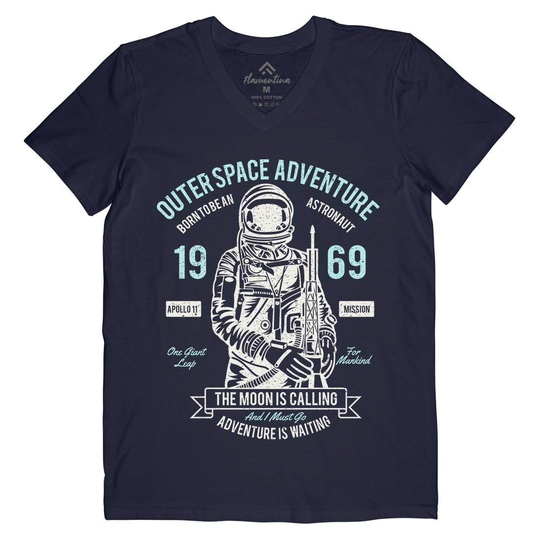 Outer Adventure 69 Mens V-Neck T-Shirt Space A106