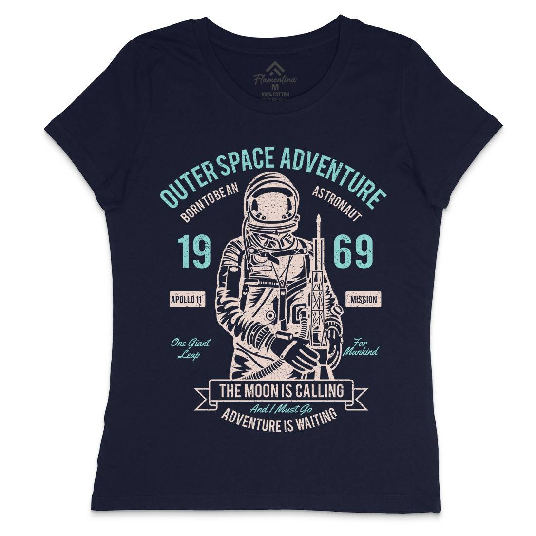 Outer Adventure 69 Womens Crew Neck T-Shirt Space A106