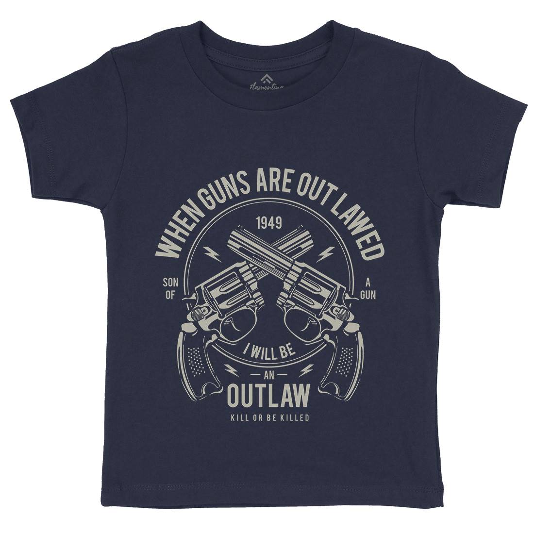 Outlaw Kids Organic Crew Neck T-Shirt American A107