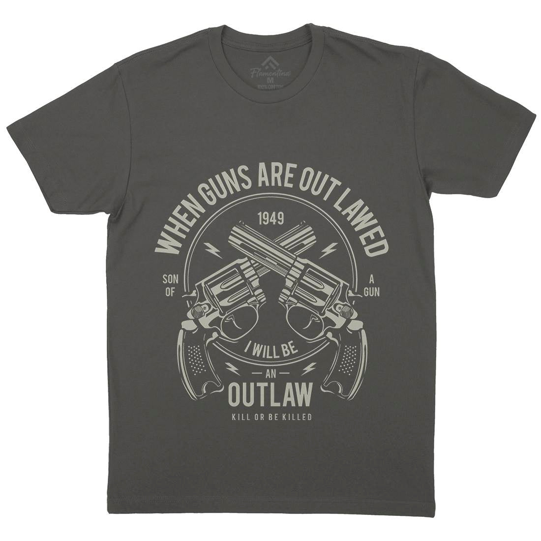 Outlaw Mens Organic Crew Neck T-Shirt American A107