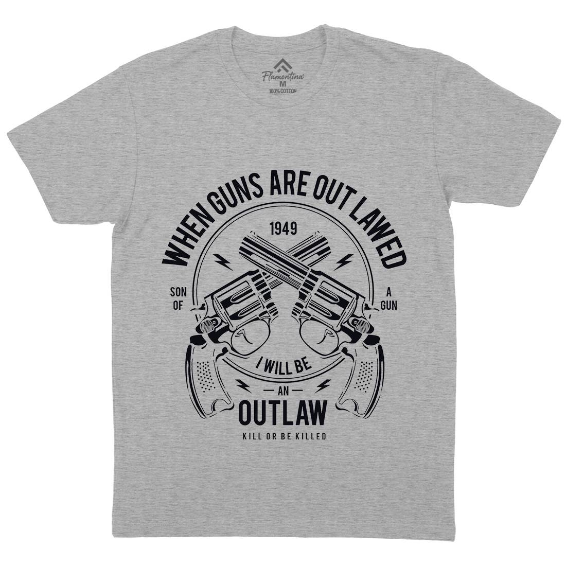 Outlaw Mens Crew Neck T-Shirt American A107