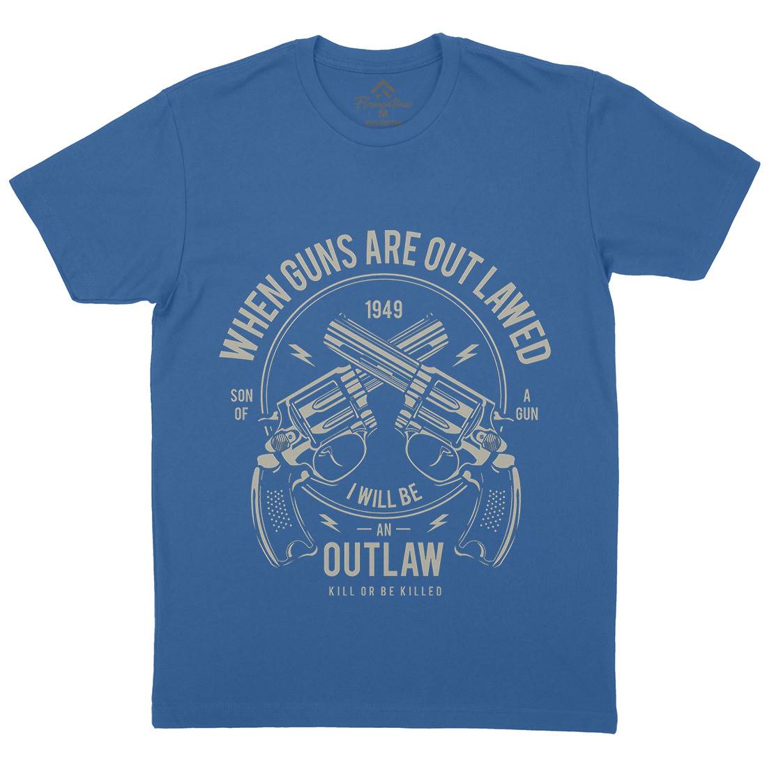 Outlaw Mens Organic Crew Neck T-Shirt American A107
