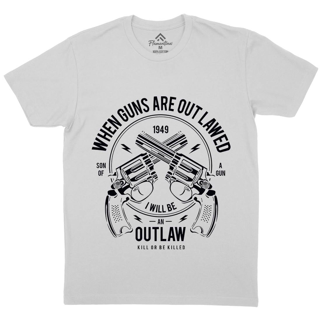 Outlaw Mens Crew Neck T-Shirt American A107