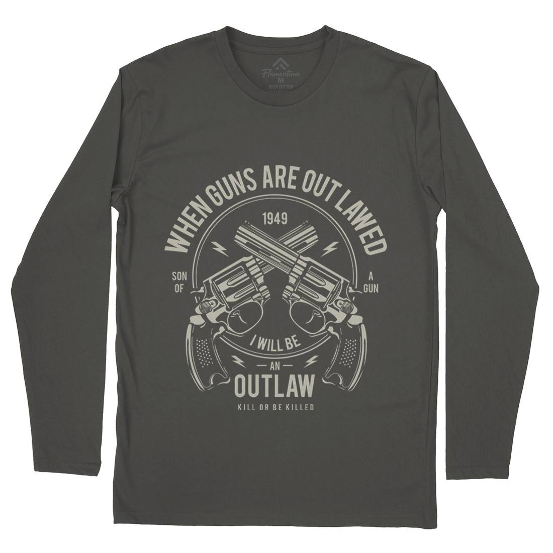Outlaw Mens Long Sleeve T-Shirt American A107