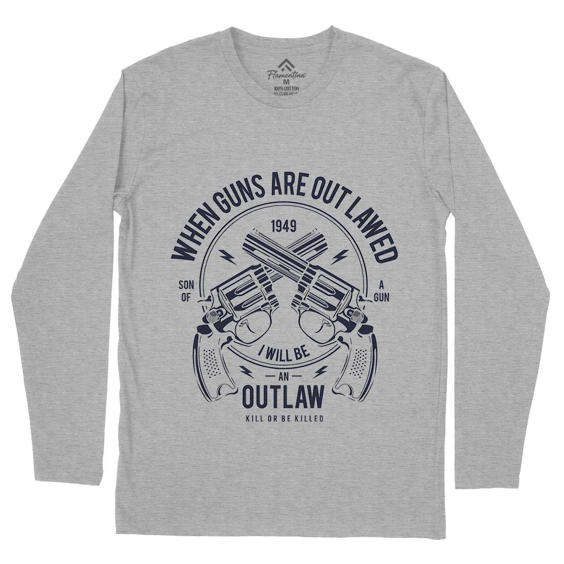 Outlaw Mens Long Sleeve T-Shirt American A107