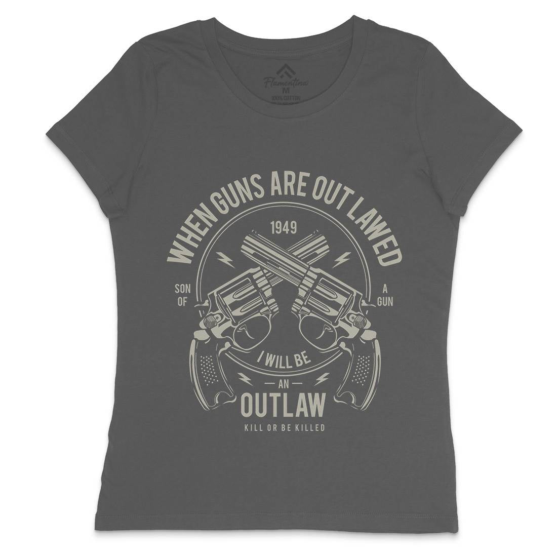 Outlaw Womens Crew Neck T-Shirt American A107