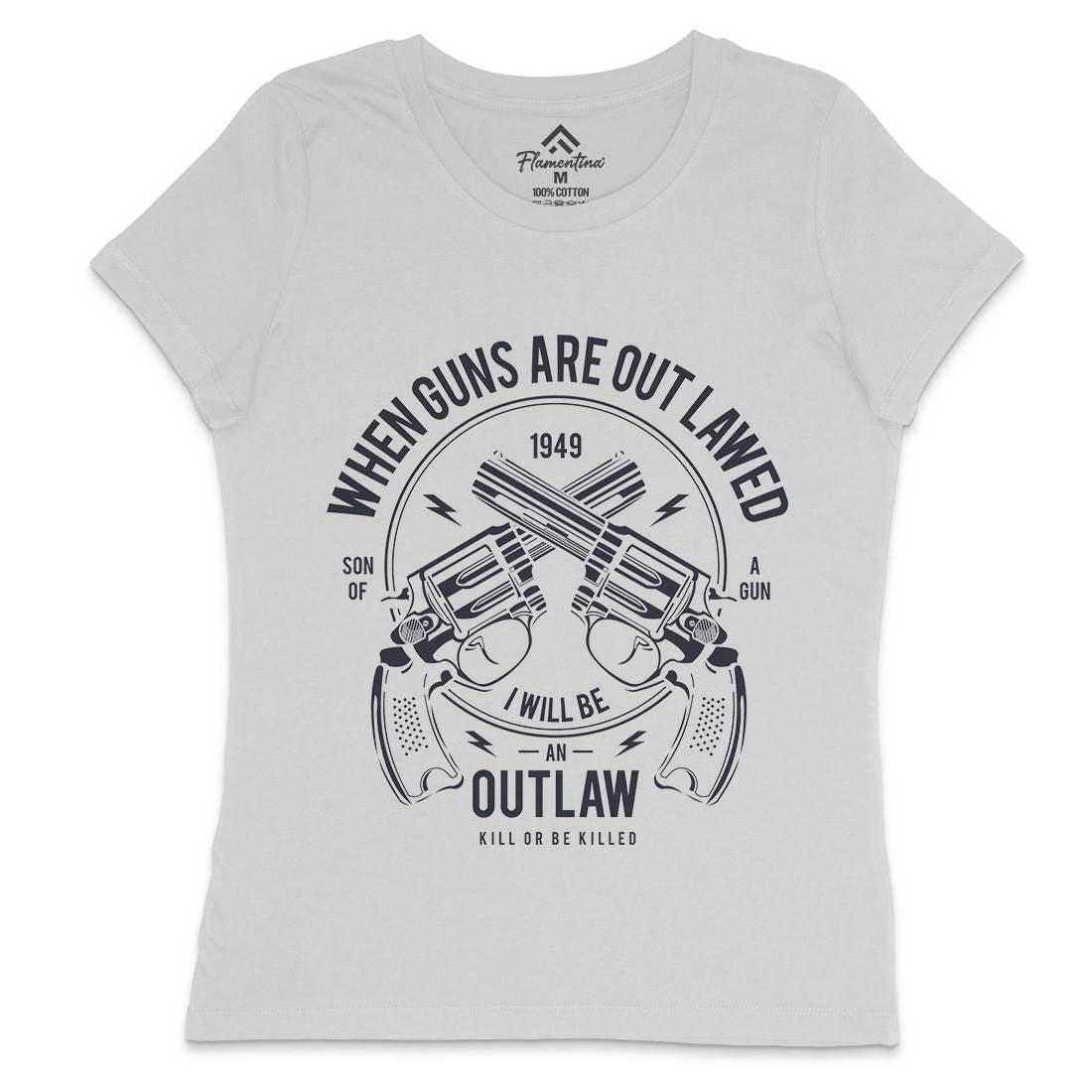 Outlaw Womens Crew Neck T-Shirt American A107