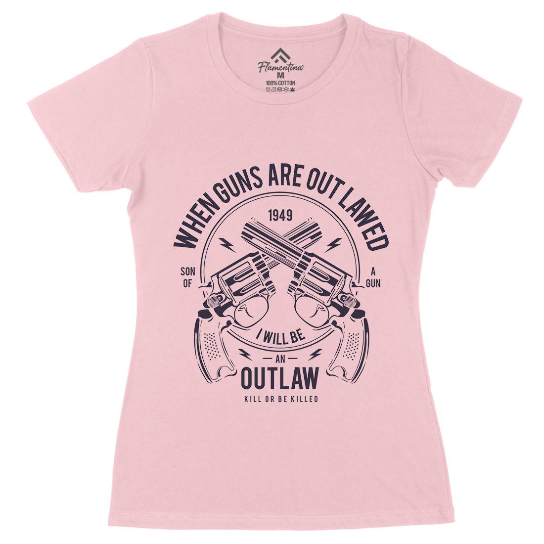Outlaw Womens Organic Crew Neck T-Shirt American A107