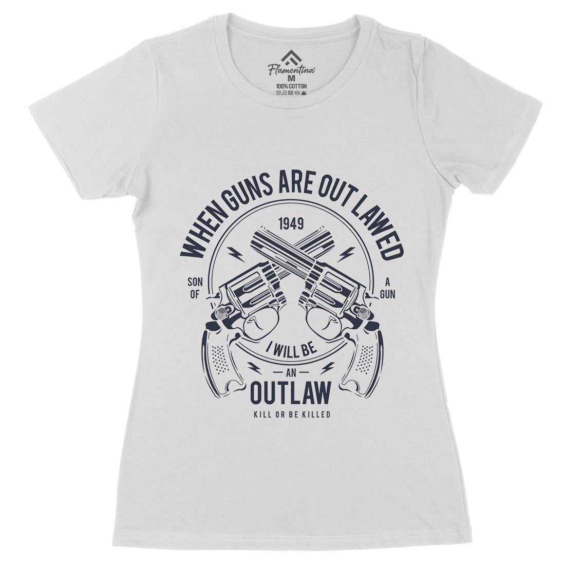 Outlaw Womens Organic Crew Neck T-Shirt American A107