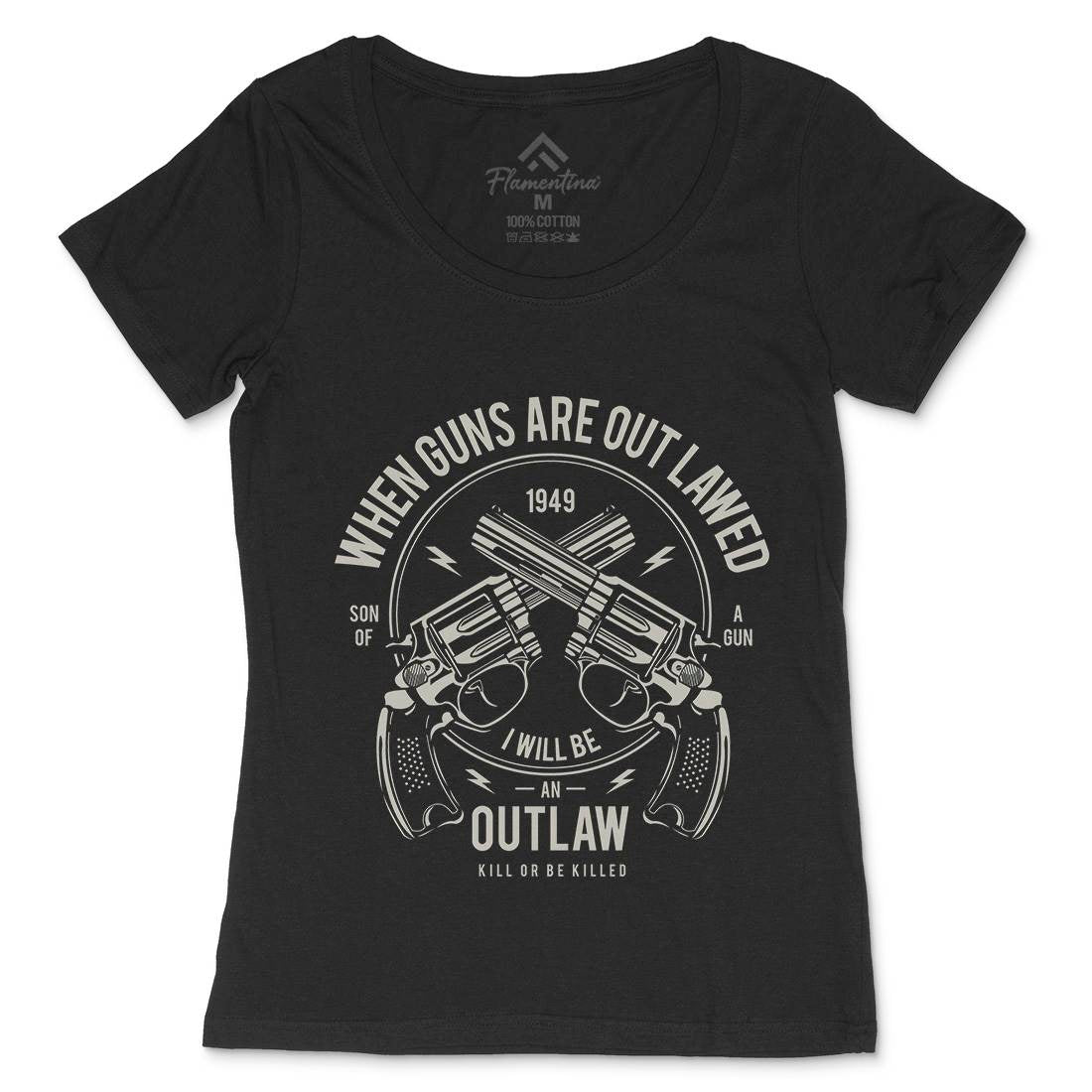Outlaw Womens Scoop Neck T-Shirt American A107