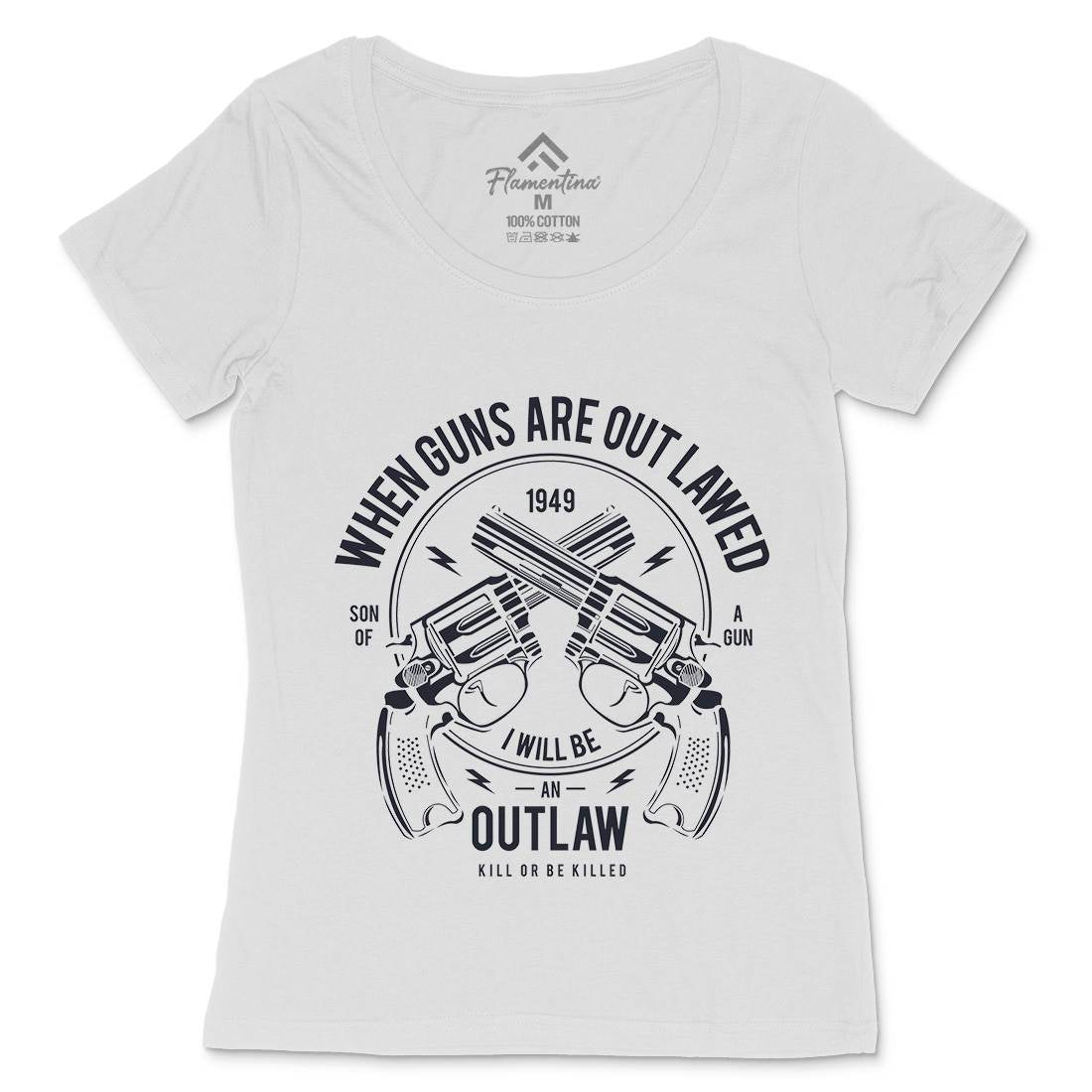 Outlaw Womens Scoop Neck T-Shirt American A107