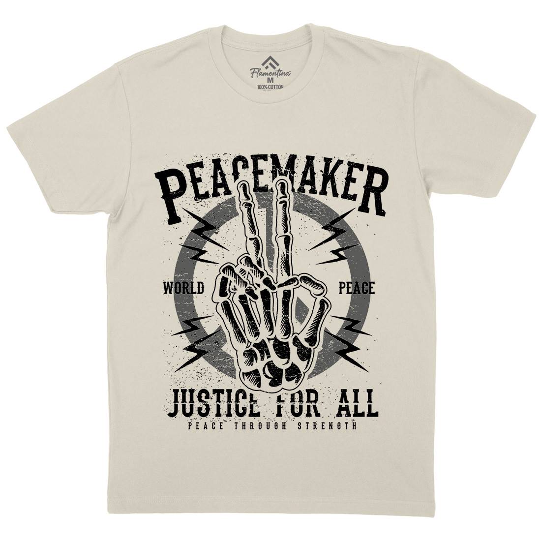 Maker Mens Organic Crew Neck T-Shirt Peace A108
