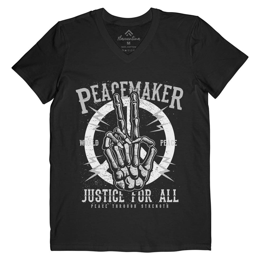 Maker Mens Organic V-Neck T-Shirt Peace A108