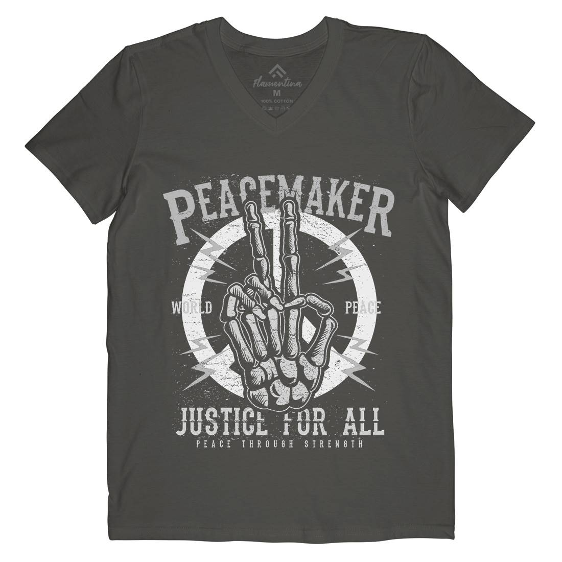 Maker Mens V-Neck T-Shirt Peace A108