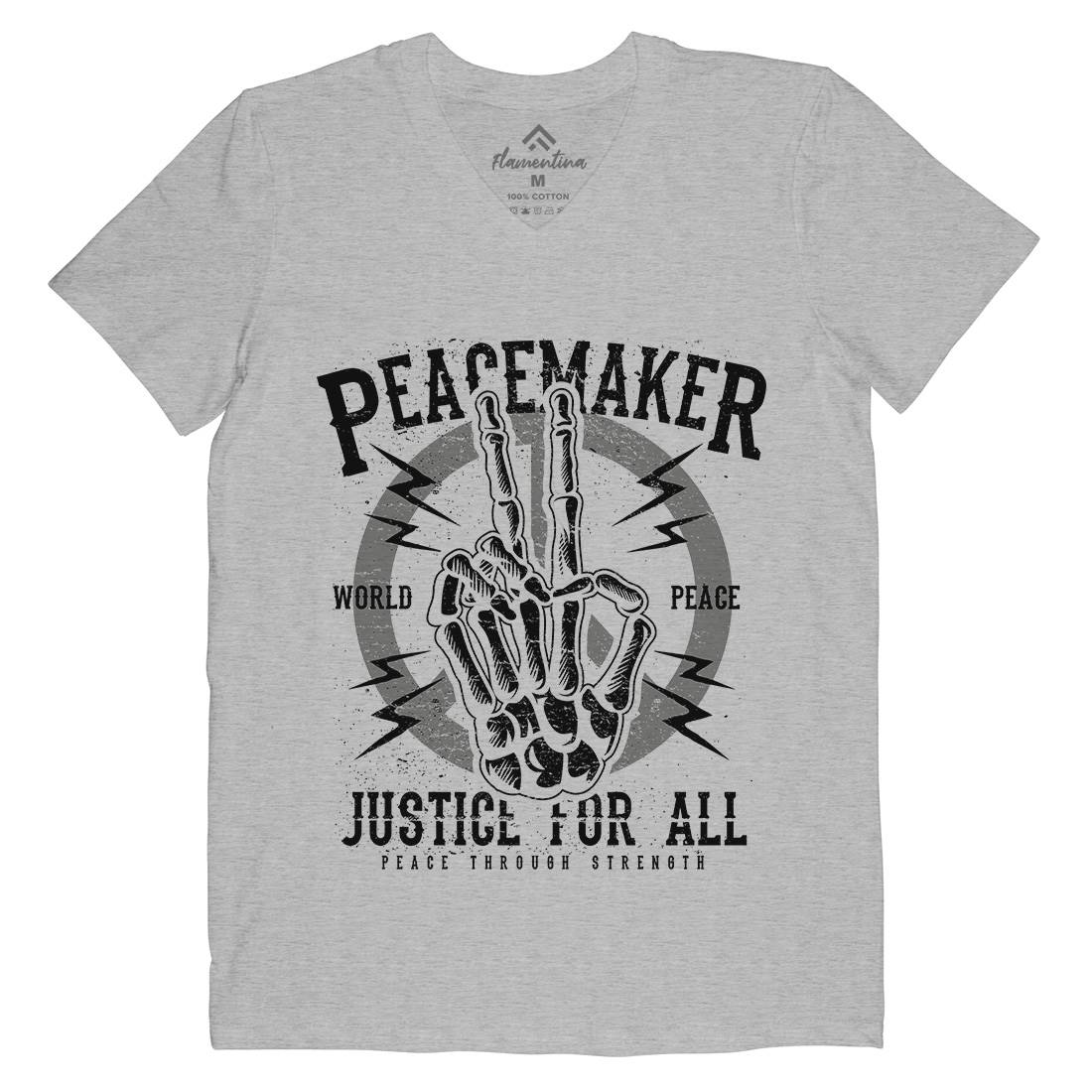 Maker Mens Organic V-Neck T-Shirt Peace A108