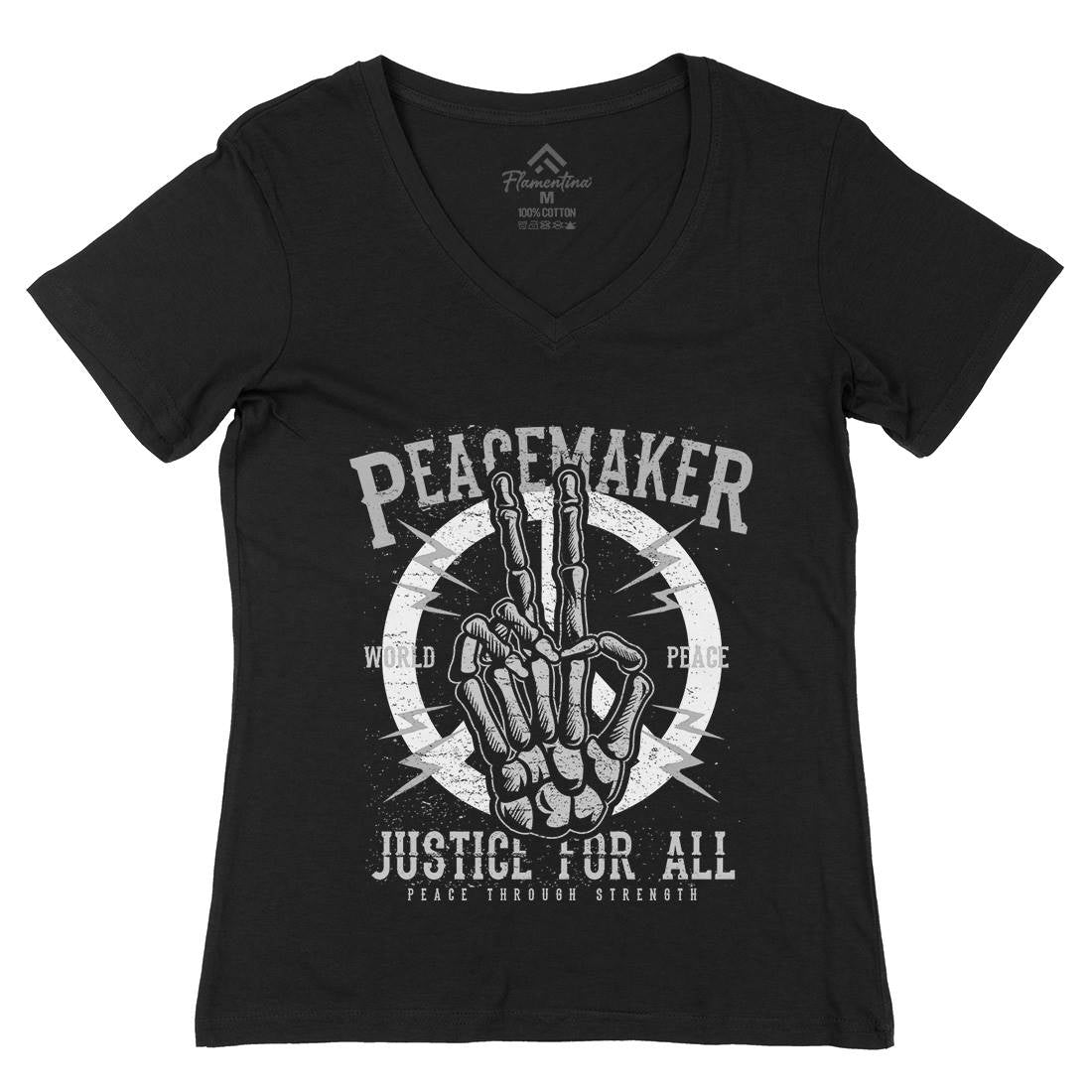 Maker Womens Organic V-Neck T-Shirt Peace A108