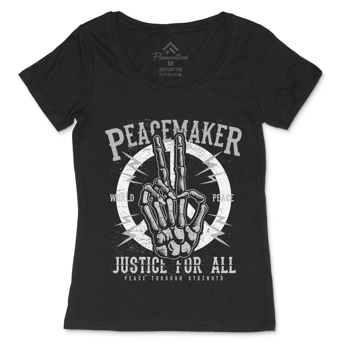 Maker Womens Scoop Neck T-Shirt Peace A108