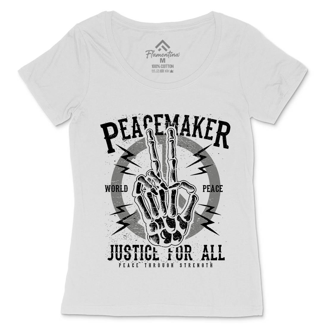 Maker Womens Scoop Neck T-Shirt Peace A108