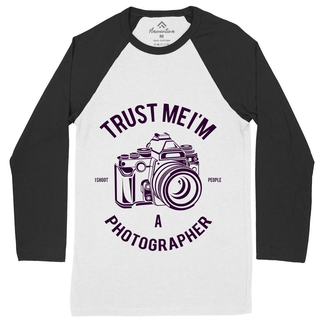 Photographer Mens Long Sleeve Baseball T-Shirt Media A110