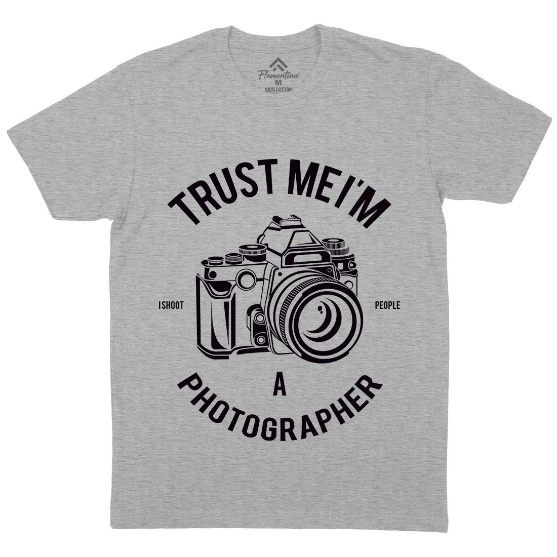 Photographer Mens Organic Crew Neck T-Shirt Media A110