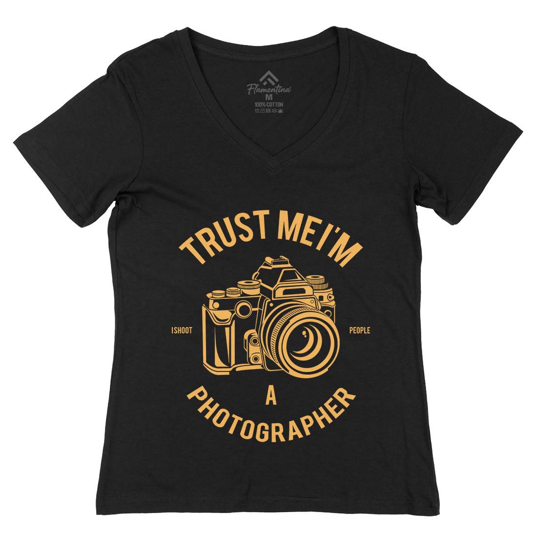 Photographer Womens Organic V-Neck T-Shirt Media A110
