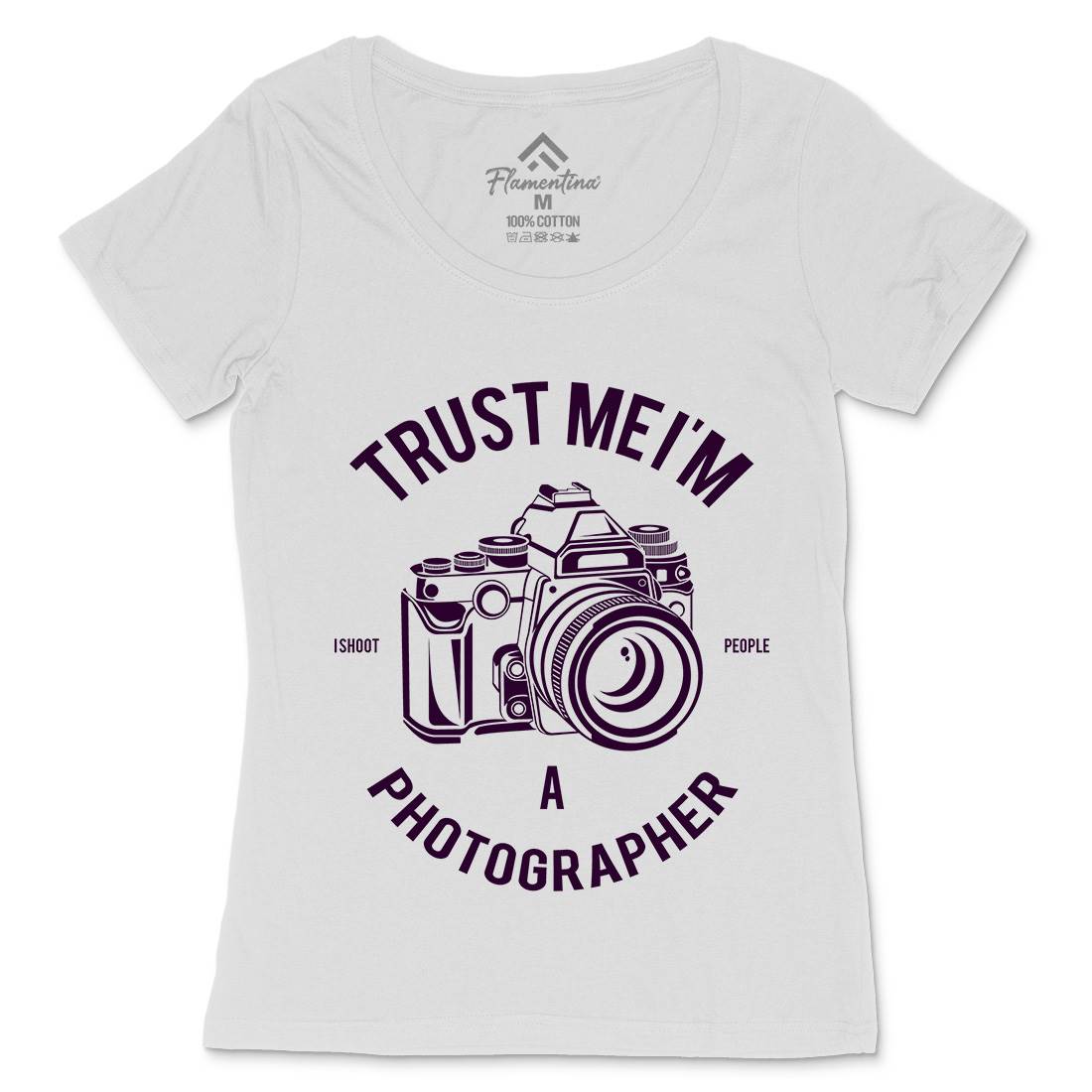Photographer Womens Scoop Neck T-Shirt Media A110