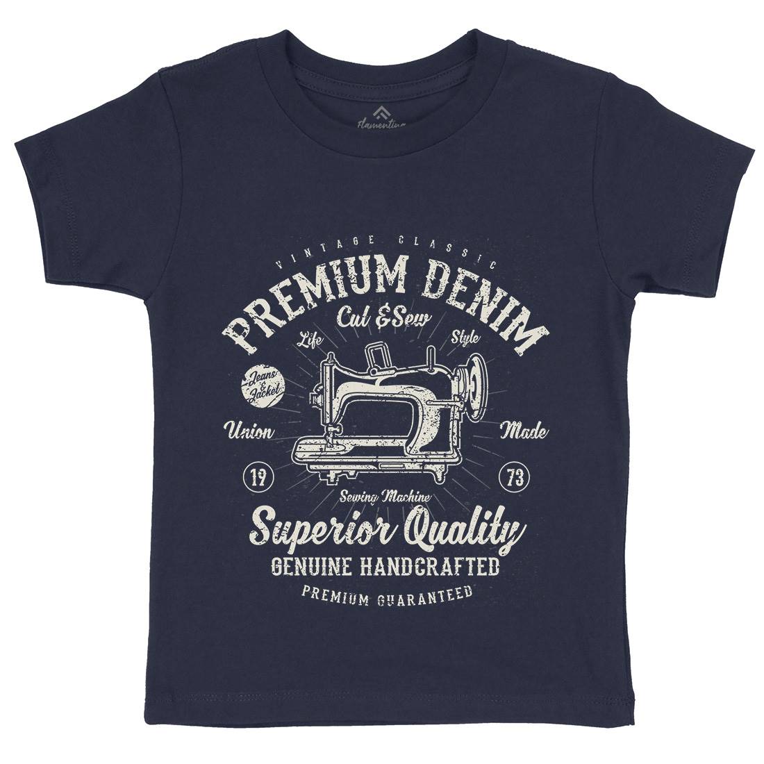 Premium Sewing Machine Kids Organic Crew Neck T-Shirt Work A111
