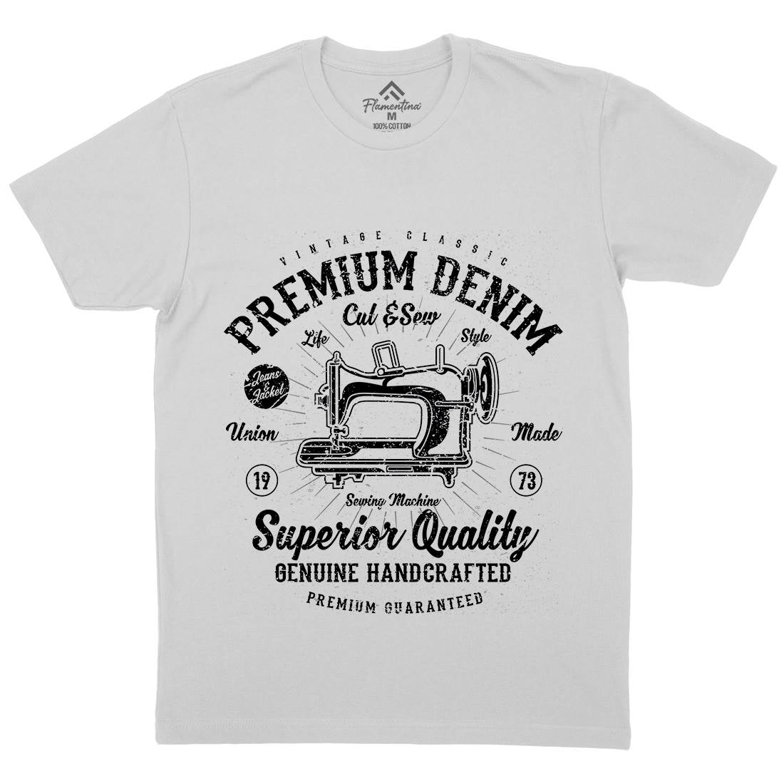 Premium Sewing Machine Mens Crew Neck T-Shirt Work A111